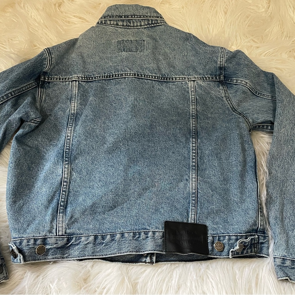 Genuine Harley-Davidson Womens Light Wash  Cotton Jean Jacket size L. - Picture 7 of 13